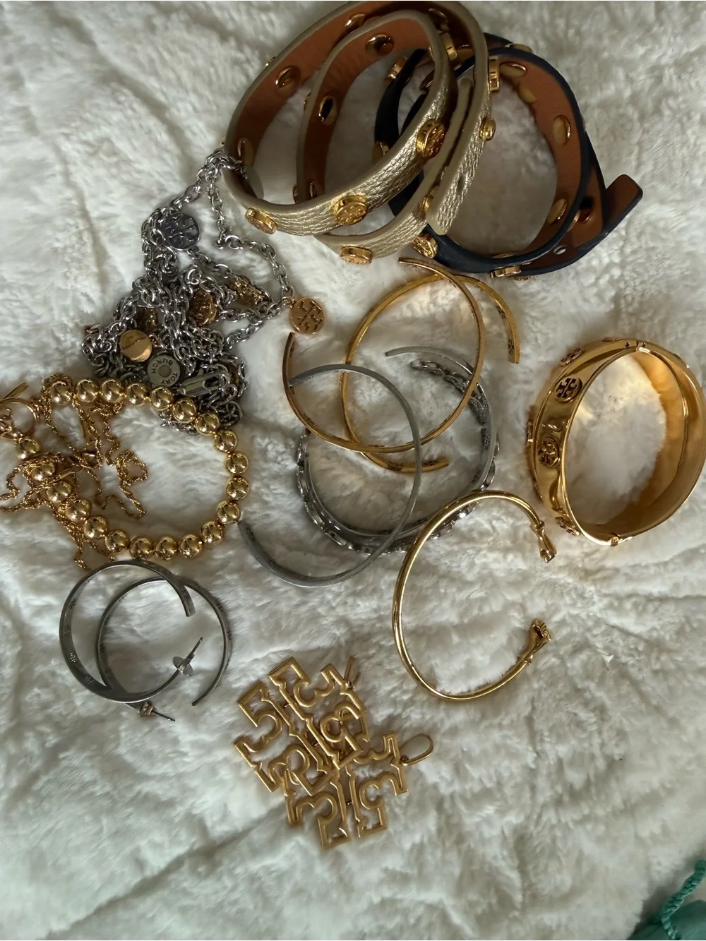 Tory Burch Gold and Silver Mixed Metal Bracelet & Bangle Lot